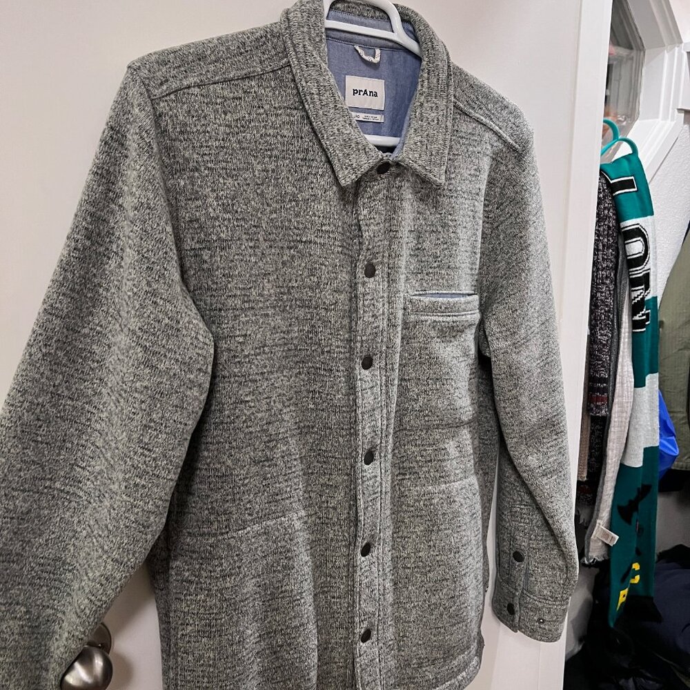 Prana Tri Thermal Threads Overshirt  / Grey Heather / Large - Picture 3 of 4